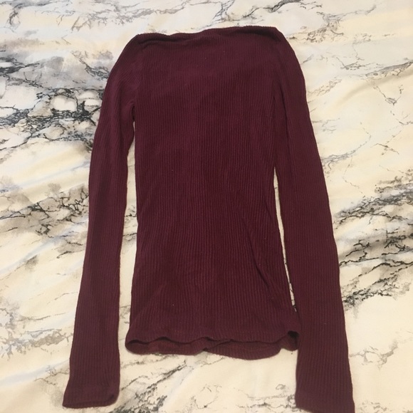 Maroon lace up top - Picture 3 of 4